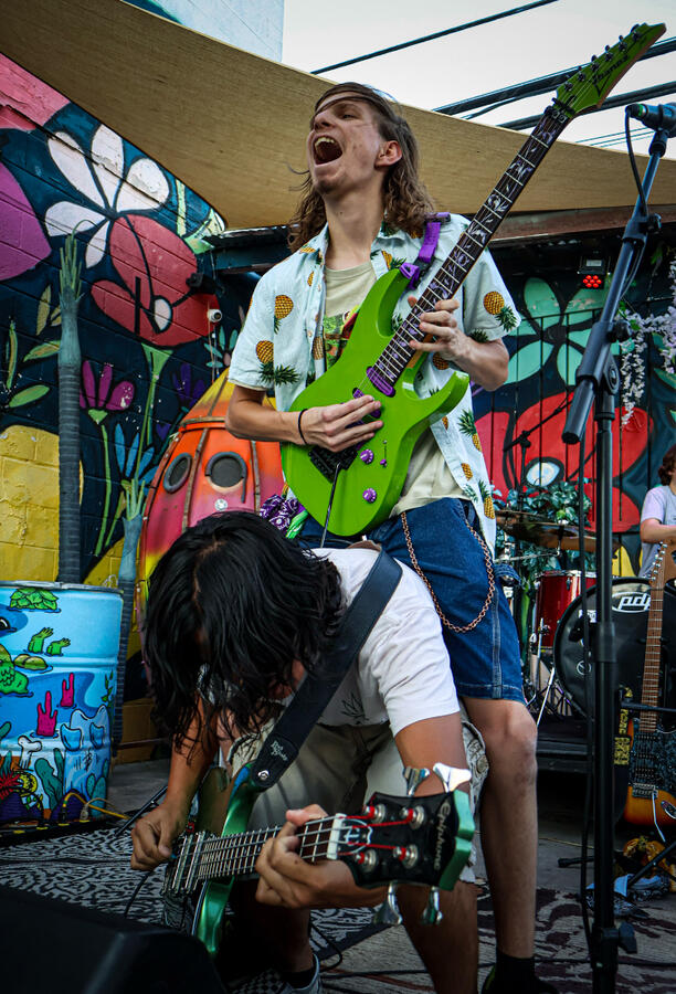 Noah Riding Charles While Playing the Guitar Noah Riding Charles While Playing the Guitar
